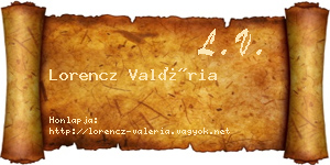 Lorencz Valéria névjegykártya